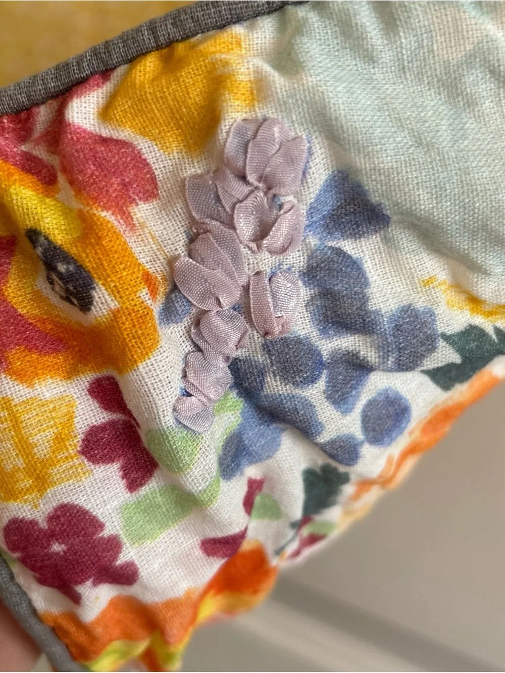 Anthropologie Watercolor  Floral Embroidered Throw Pillow Cover Case 20x20 (2)